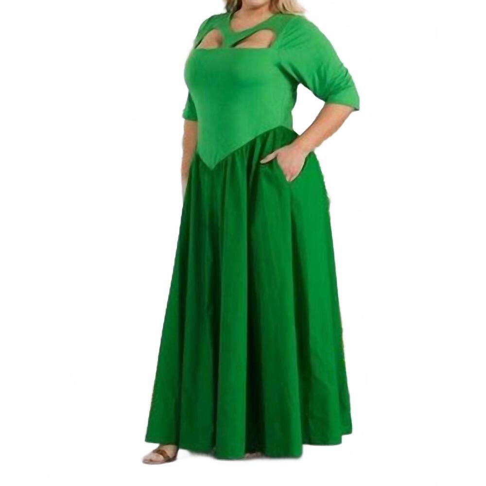 NEW KAREN T DESIGN celeste cutout maxi dress - plus in green